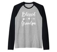 Beato nonno Famiglia amore festa del papà o compleanno Maglia con Maniche Raglan