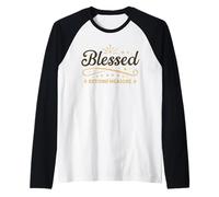 Beato oltre misura semplicemente benedetta famiglia benedetta fede benedetta Maglia con Maniche Raglan
