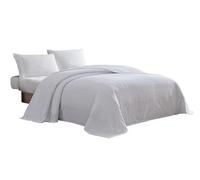 Beatrice Home Fashions Channel, copriletto in ciniglia, per Letto Matrimoniale, Colore: Bianco