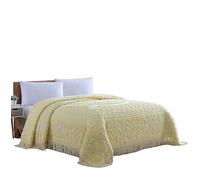 Beatrice Home Fashions Copriletto in ciniglia con medaglione, colore giallo