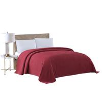 Beatrice Home Fashions Copriletto in ciniglia, cotone, bordeaux, matrimoniale