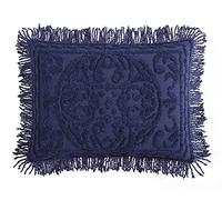 Beatrice Home Fashions - Copriletto in ciniglia Medallion, standard, colore: blu navy.