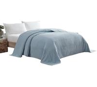 Beatrice Home Fashions - Copriletto in ciniglia, per Letto da Una Piazza e Mezza (Queen Size), Blu