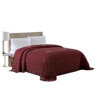 Beatrice Home Fashions Medallion Chenille Bedspread, Queen, Burgundy