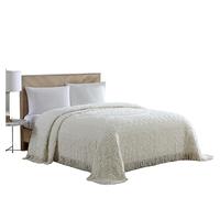 Beatrice Home Fashions Medallion - Copriletto in ciniglia, queensize, Colore: Avorio