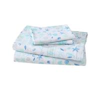 Beatrice Home Fashions - Set di lenzuola in microfibra con stampa a tema costiero, morbide, comode, con angoli profondi da 30,5 cm, per letto queen size, blu Hampton