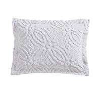 Beatrice Home Fashions Wedding Ring Chenille Bedspread, Standard Sham, White