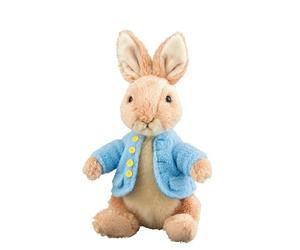 Beatrix Potter A26427 Pupazzo Peter Rabbit Piccolo con Giubbotto, Poliestere, Lavabile a Manno, per 1 Anno, 16 cm, Blu
