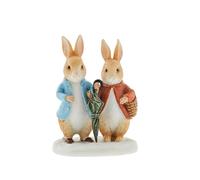 Beatrix Potter Peter Rabbit e Flopsy In Winter Figurine A30500