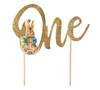 Beatrix Potter™ - Topper per torta con glitter per 1° compleanno, motivo: Peter Rabbit™