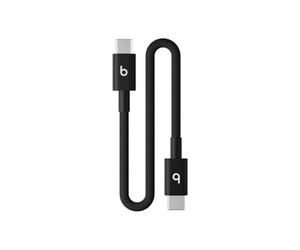 Beats corto da USB-C a USB-C Cavo in tessuto intrecciato, ricarica rapida, resistente e antigroviglio, caricatore compatibile per dispositivi Apple e Android (20 cm) - Nero nucleare
