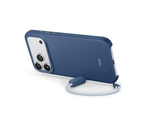 Beats Custodia Cavalletto per iPhone 17 Pro Max con MagSafe e Controllo fotocamera, cordino che funge da supporto integrato, finitura opaca, fodera in microfibra - Blu roccia madre