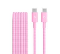 Beats da USB-C a USB-C Cavo in tessuto intrecciato, ricarica rapida, resistente e antigroviglio, caricatore compatibile per dispositivi Apple e Android (1,5 m) - Rosa energico