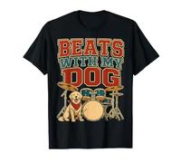 Beats with My Dog Musica Batterista Maglietta