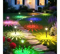 BEAU JARDIN 8 Pezzi Lampade Solari da Giardino,LED Luci Solari da Esterno, con Colore Cambiato e Luce Bianca Calda Riflettori, Per Illuminazione Faretti Solari da Esterno Prato Deck Cortile Neve Gelo