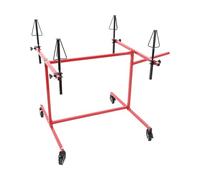 Beaudreaul Supporto per verniciatura con 4 ruote, supporto per verniciatura dei cerchioni, girevole a 360°, per 4 cerchioni, capacità di carico totale di 100 kg, per officine auto (rosso)