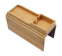 Beaudreaul Vassoio per divano, con braccioli in bambù, pieghevole, per divano, antiscivolo, 41,5 x 34 cm