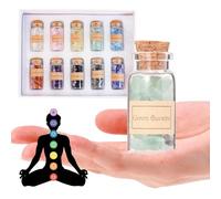 BeauFairy 10 Pezzi Mini Bottiglie di Cristalli Pietre Preziose, Bottiglia dei Desideri Reiki, Chip Pietre Curative, Pietre Burattate Quarzo Naturale, Meditazione, Rituale Bilanciamento Chakra
