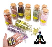 BeauFairy 9 Pezzi Mini Bottiglie di Cristalli Pietre Preziose, Bottiglia dei Desideri Reiki, Chip Pietre Curative, Pietre Burattate Quarzo Naturale, Meditazione, Rituale Bilanciamento Chakra