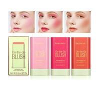 BeauFairy Fard in Stick, 2 PZ, Lunga Durata, Naturale Opaco Creamy Blush, Sensazione di Leggerezza e Traspirabilità, Bastone Multiuso per Fard, Applicare su Guance, Occhi e Labbra, 01+02