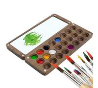 BeauFairy Tavolozza Magnetica da Viaggio in Legno, 24 Griglie, Tavolozza Portatile ad Acquerello, Tavolozza per Schizzi in Legno, Tavolozza Pittura per Pittura ad Acquerello, Pittura Acrilica, 010
