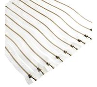 Beaulegan Cerniere in metallo, 10 pezzi, # 3, chiusura in ottone anticato, 15 cm, colore: bianco