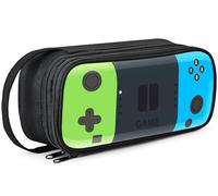 Beaulyn Gamer Pencil Case per ragazzi e bambini - Grande capacità robusta penna con chiusura lampo, organizer portatile per scuola e viaggi, verde e blu, Zaino per bambini
