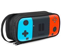 Beaulyn Gamer Pencil Case per ragazzi e bambini - Grande capacità robusta penna con chiusura lampo, organizer portatile per scuola e viaggi, arancione e blu, Zaino per bambini
