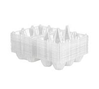 Beauneo 36 Pezzi di Cartoni per Uova in Plastica Trasparente Portauovo Contenitore Portaoggetti Vassoio per Uova per Pascolo Familiare, Frigorifero, 6 Griglie
