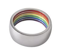 Beaupretty 1 Anello Arcobaleno Per Donna Gay Omosessuale Promessa Di Matrimonio Iridescente Anello In Argento Sterling Gioiello Decorativo Anello Color Arcobaleno Decorazione In Acciaio
