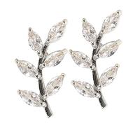 Beaupretty 1 Paio Di Orecchini A Foglia Di Salice Orecchini Alla Moda Orecchini Impilabili Orecchini Pendenti Con Zirconi Cubici Orecchini Con Zirconi Orecchini Da Donna Orecchini Da