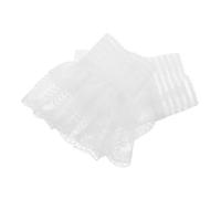 Beaupretty 1 Paio Maniche finte decorative manette per costume di Halloween finto polsino in pizzo polsini con maniche finte manica del polsino polsini con volant al polso poliestere bianca