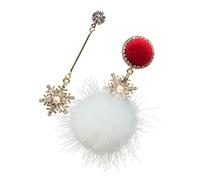 Beaupretty 1 Paio Orecchini a sfera da neve orecchini malvagi orecchini in oro bianco da donna squisiti cerchi per le orecchie sterlina perno orecchini di classe per le donne Palla di pelo
