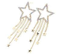 Beaupretty 1 Paio orecchini Accessori a stella Donne clip per orecchie di fiori Accessori a goccia stella STAR COPPLICE GIOIELLI Accessori a goccia a stella penzolante rame Golden