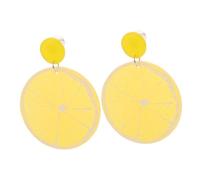 Beaupretty 1 Paio Orecchini arancioni orecchini a bottone orecchini a cerchio da donna Calco di orecchini per ragazze adolescenti orecchini estetici per ragazze adolescenti Acrilico Giallo