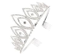 Beaupretty 1 Pc Copricapo elegant lux unique party hair accessories bomboniere compleanno hair jewelry femal rhinestone hair charms coroncina sposa per la sposa nuziale Silver