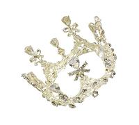 Beaupretty 1 Pc per Topper per torta con color argento nastri per per ragazze corone principesse coroncine principesse copricapo di compleanno lega Golden