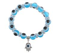 Beaupretty 1 Pezzo Bracciale Retro Evil Eye perline malocchio nero braccialetto di perline retrò estetico naturale Gioielli malvagi bracciale da donna retrò Bracciale affascinante lega Blu