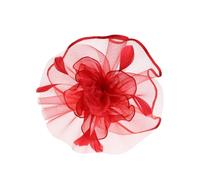 Beaupretty 1 Pezzo cappello in maglia di nuziale cappelli per le donne nozze Borgogna copricapo da sposa maglia a forcina Testamento del matrimonio piuma rosso