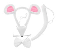 Beaupretty 1 Set Fascia per feste Costumi Abbigliamento Rat Tail Costume Ratto Costume Orecchie e Coda Adulto Halloween Costume Donne Mouse Adulto Mouse Costume Mouse Orecchie Adulto Peluche Bianco