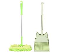 Beaupretty 1 set Scopa e Mop con Giocattoli per Pulizia Casa per Attività Genitore Ruolo Educativo Verde Fresco con Adesivi Cartoon