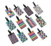 Beaupretty 1 Set Tag Valigia Gomma Etichette Per Con Cinghia Per Facile Pratico E Riutilizzabile Per 12 Pezzi