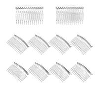 Beaupretty 10 fermagli per capelli in plastica trasparente per capelli francese, con filo metallico, per sposa, matrimonio, velo, per donne