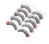 Beaupretty 10 Paia Colora Cinque Paia Di Ciglia Kit Ciglia Impostore Ciglia Finte Grappoli Di Ciglia Sottili Ciglia Con La Colla Frustata Ciglia Trucco Ragazze Imitazione