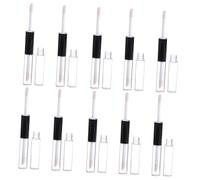 Beaupretty 10 Pezzi Bottiglia di gloss a doppio labbro lucidalabbra in crema contenitore per lucidalabbra tappi gomma mason jar contenitori plastica per a doppia estremità Black