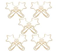 Beaupretty 10 Pezzi Clip Penna Metallo Forma di Stella Multiuso come Segnalibro Fermacarte e Portapenne per Organizer Scrivania Ufficio e Scuola