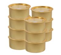 Beaupretty 10 Pezzi Contenitore per Cibo per Animali Domestici Lattina | Oro, Resistente e Portatile, Apertura Facile senza Attrezzi, per Consumo e Viaggio, Uso Versatile