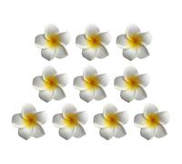 Beaupretty 10 Pezzi copricapo di frangipani Titolare Clip di fiori clip di perle luau fermagli per con fiori di rosa eve barrette hair bow adornare molletta tornante unico eva Yellow