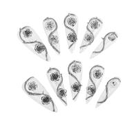Beaupretty 10 Pezzi Di Unghie Finte A Forma Di Fiore Decorazioni Con Ciondoli A Forma Di Rosa in Metallo Nail Art Ad Alta Trasparenza Unghie Finte Design Raffinato Per Donna