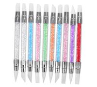 Beaupretty 10 Pezzi Penne per Nail Art con Doppia Punta Silicone e Manico Acrilico Pennelli per Gel Polish e Decorazioni Unghie Strumenti Resistenti per Disegni e Sculture Professionali e Fai